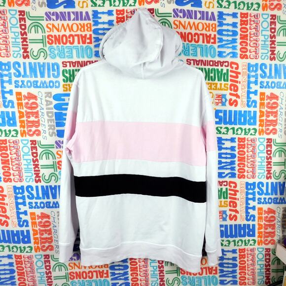 Odd Future Hoodie Size L Striped Pullover Donut Logo White Pink Black OFWGKTA - Picture 6 of 6